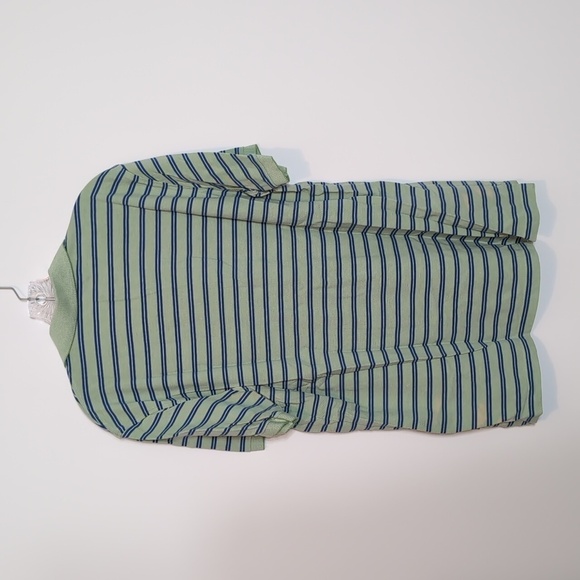 Izod Striped Green Blue Polo Shirt - Picture 4 of 4